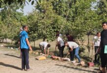 पुलिस कार्यालय में श्रमदान कर साफ-सफाई अभियान